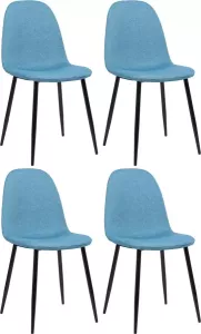 Clp Napier Set van 4 eetkamerstoelen blauw Stof