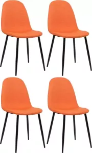 Clp Napier Set van 4 eetkamerstoelen oranje Stof