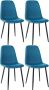 Clp Napier Set van 4 eetkamerstoelen Zonder armleuning blauw Stof - Thumbnail 1