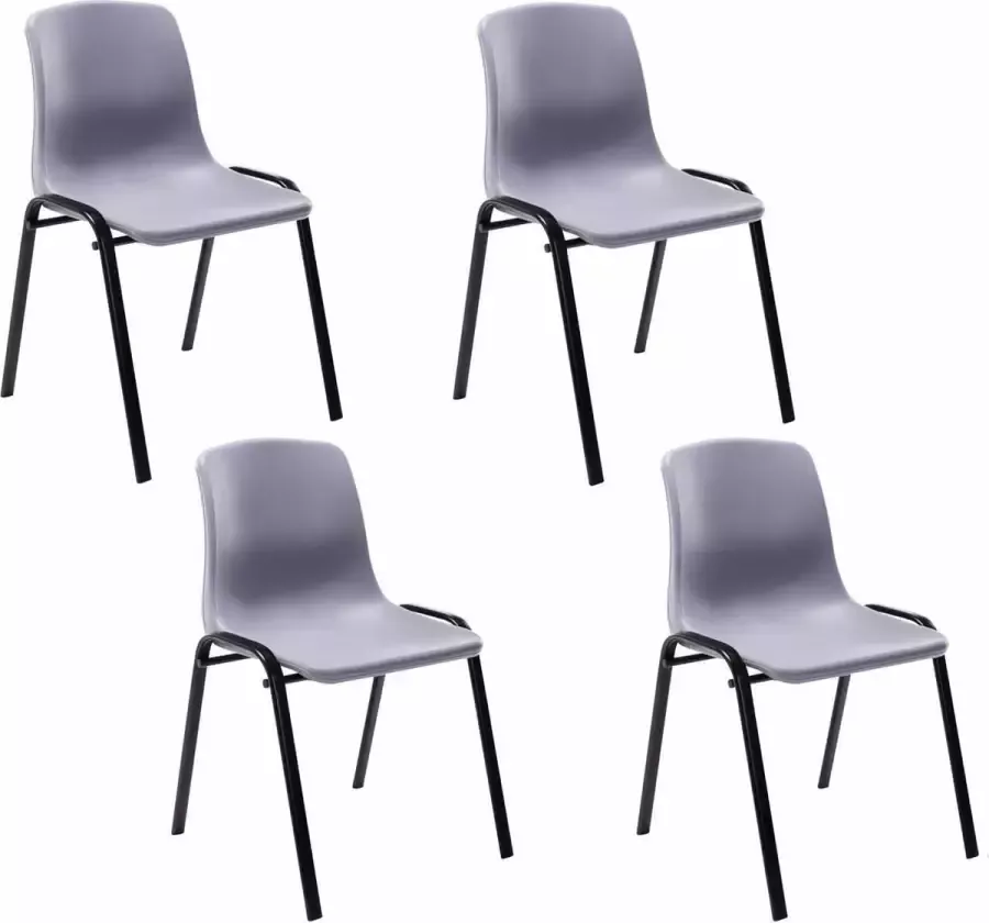 Clp Nowra Set van 4 stapelstoelen grijs