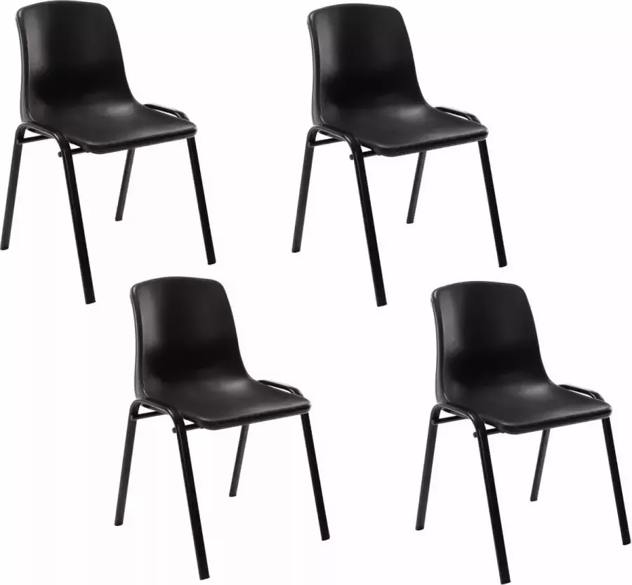 Clp Nowra Set van 4 stapelstoelen zwart