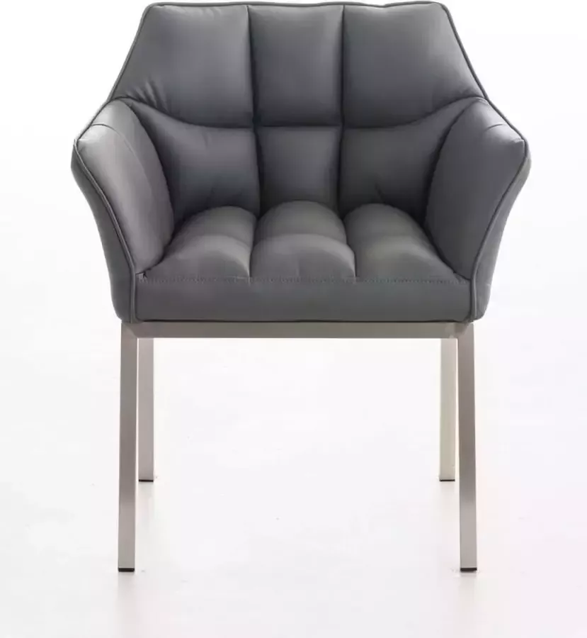 Clp Octavia Lounge zetel Kunstleer grijs roestvrij staal