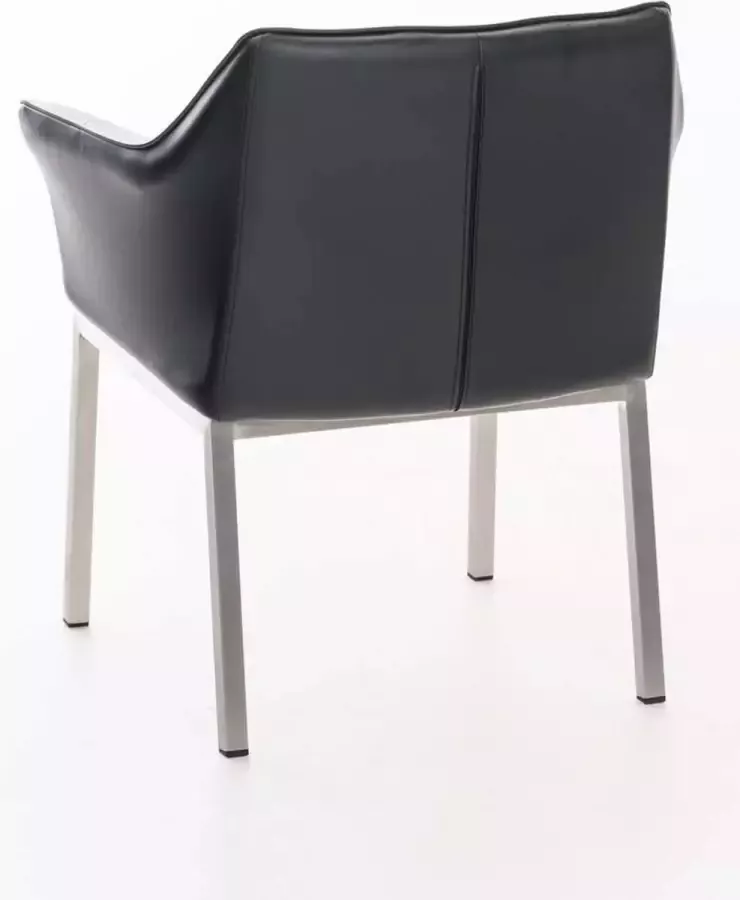 Clp Octavia Lounge zetel Kunstleer zwart roestvrij staal