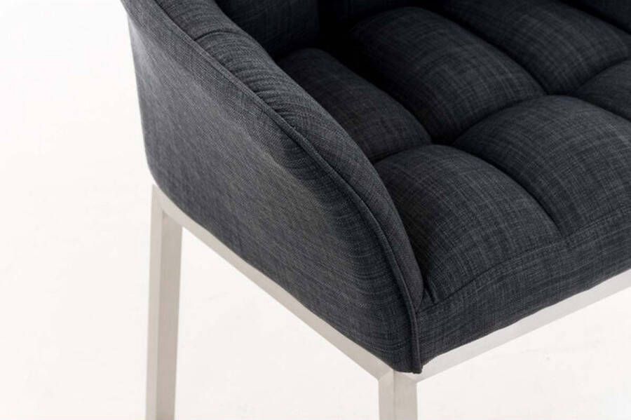 Clp Octavia Lounge zetel Stof donkergrijs roestvrij staal