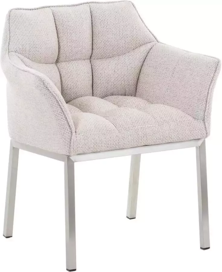 Clp Octavia Lounge zetel Stof ivoor roestvrij staal