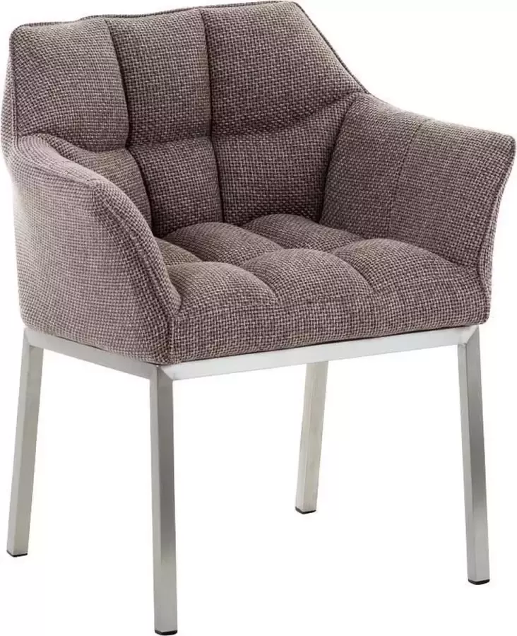 Clp Octavia Lounge zetel Stof terrabruin roestvrij staal