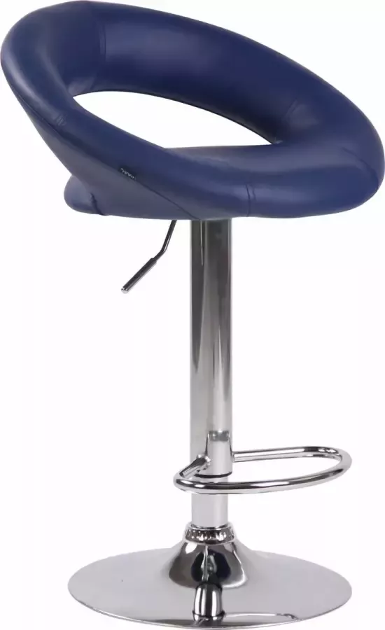 Clp Olinda Barkruk Kunstleer Blauw Chroom look