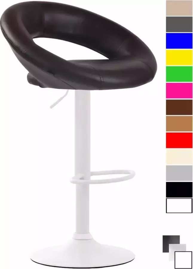 Clp Olinda Barkruk Kunstleer Bruin Kleur onderstel : Wit