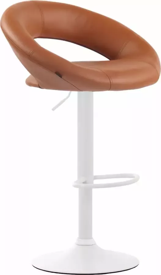 Clp Olinda Barkruk Kunstleer Bruin Kleur onderstel : Wit