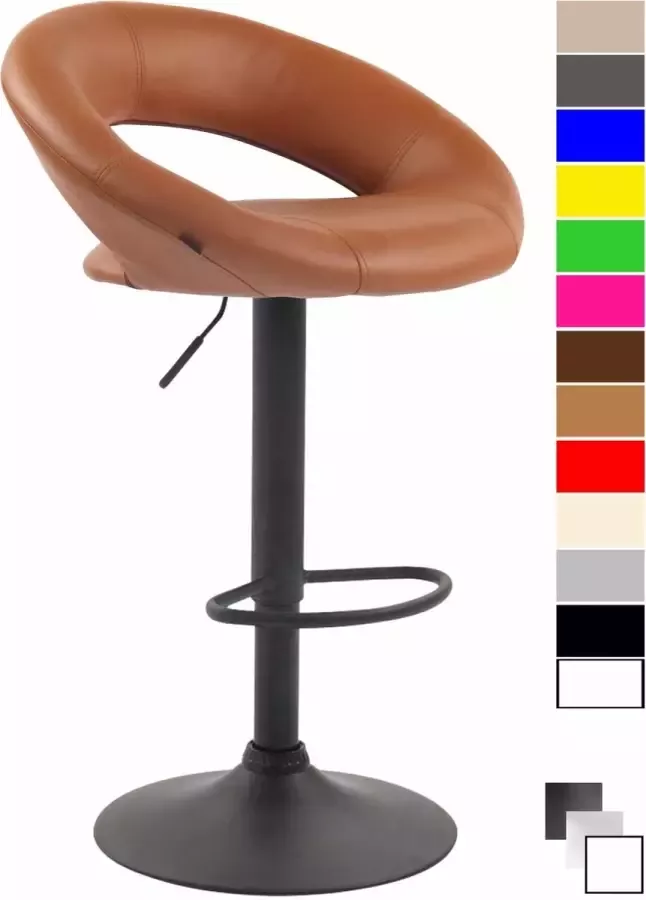 Clp Olinda Barkruk Kunstleer Bruin Kleur onderstel : Zwart