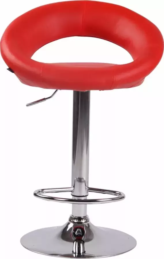 Clp Olinda Barkruk Kunstleer Rood Chroom look