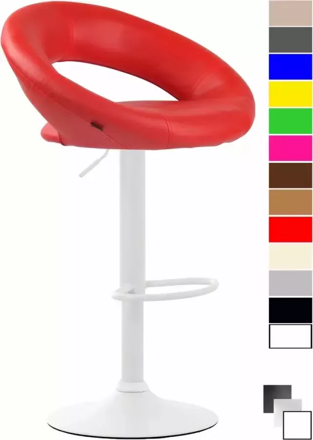 Clp Olinda Barkruk Kunstleer Rood Kleur onderstel : Wit