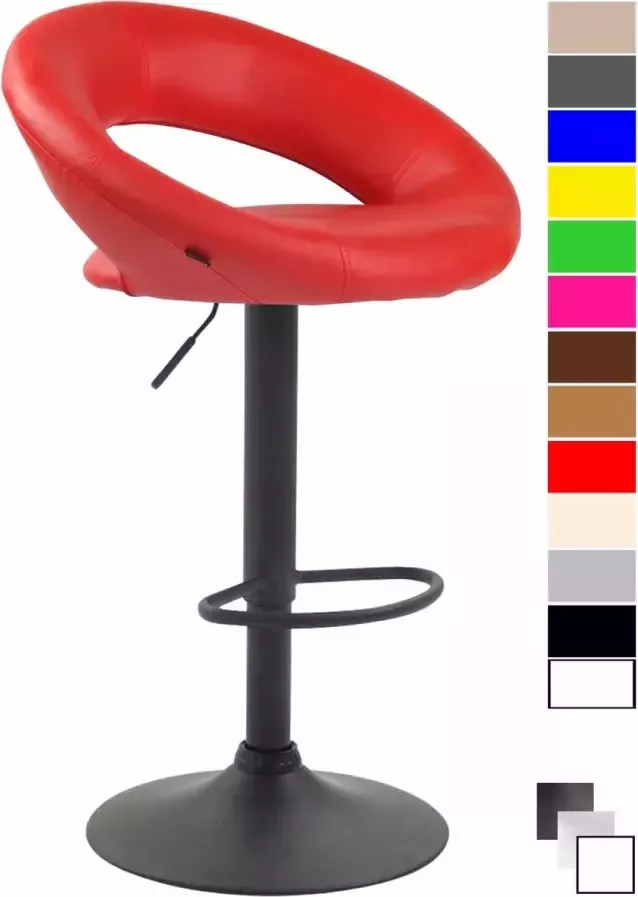 Clp Olinda Barkruk Kunstleer Rood Kleur onderstel : Zwart