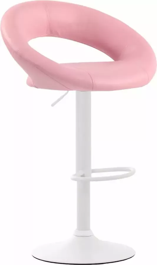 Clp Olinda Barkruk Kunstleer Roze Kleur onderstel : Wit