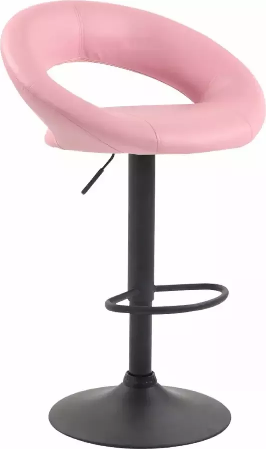 Clp Olinda Barkruk Kunstleer Roze Kleur onderstel : Zwart