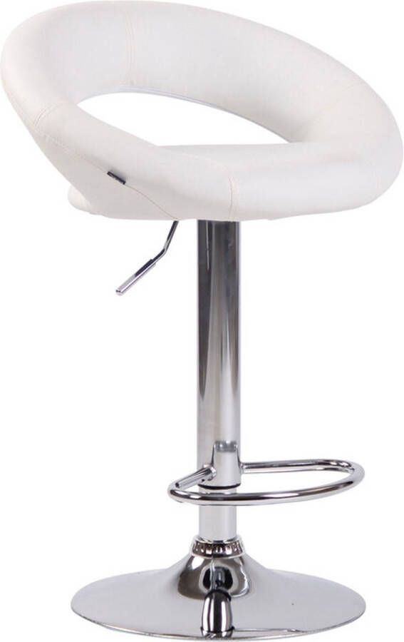 Clp Olinda Barkruk Kunstleer Wit Chroom look - Foto 2