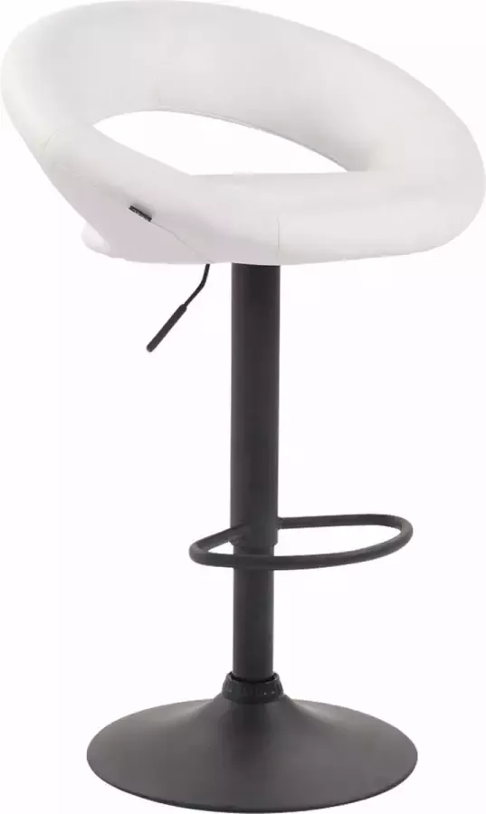 Clp Olinda Barkruk Kunstleer Wit Kleur onderstel : Zwart