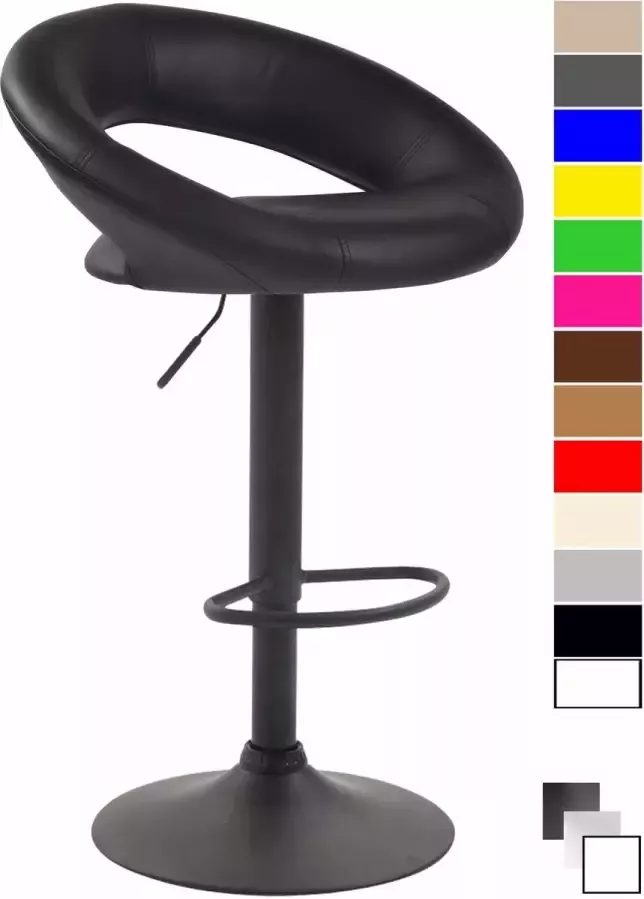 Clp Olinda Barkruk Kunstleer Zwart Kleur onderstel : Zwart