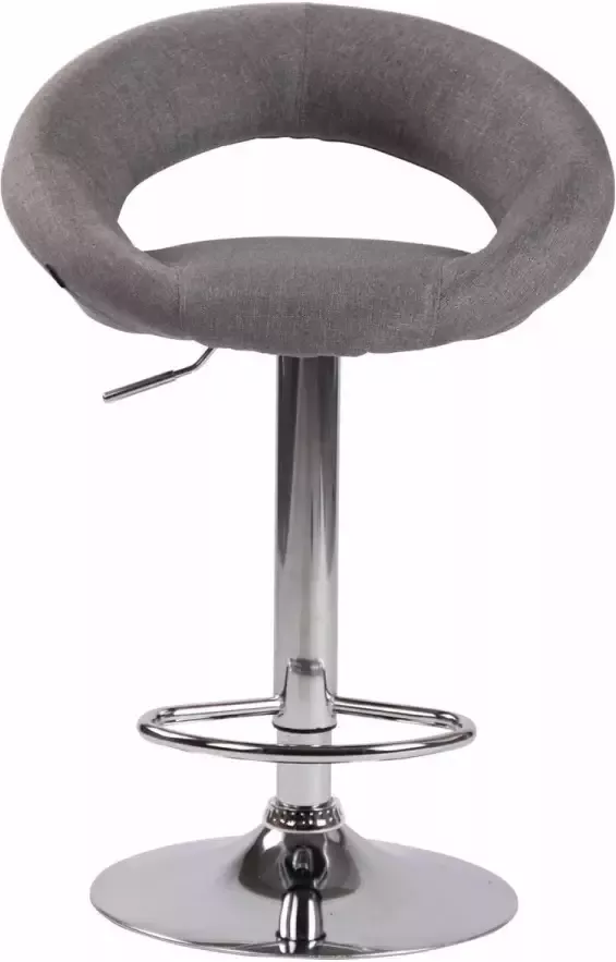 Clp Olinda Barkruk Stof Grijs Chroom look - Foto 2