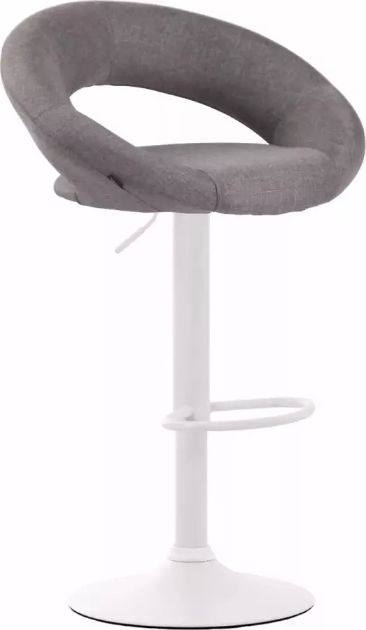 Clp Olinda Barkruk Stof Grijs Kleur onderstel : Wit