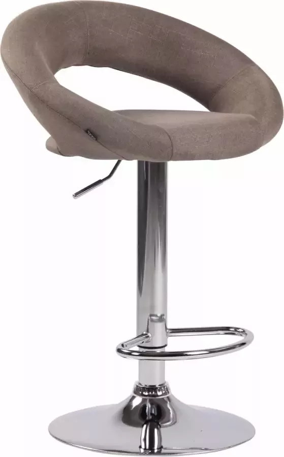 Clp Olinda Barkruk Stof Taupe Chroom look