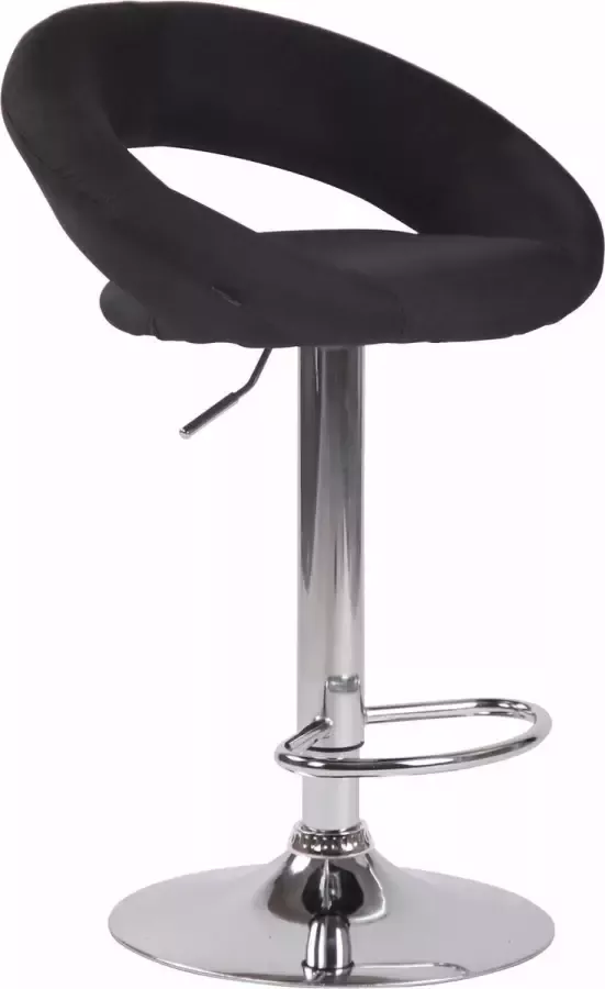 Clp Olinda Barkruk Stof Zwart Chroom look