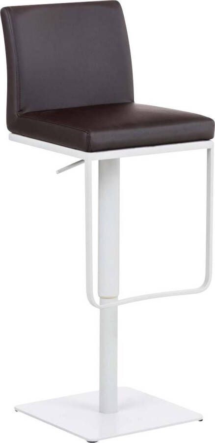 CLP Panama Barkruk Met rugleuning Voetsteun Kunstleer bruin wit