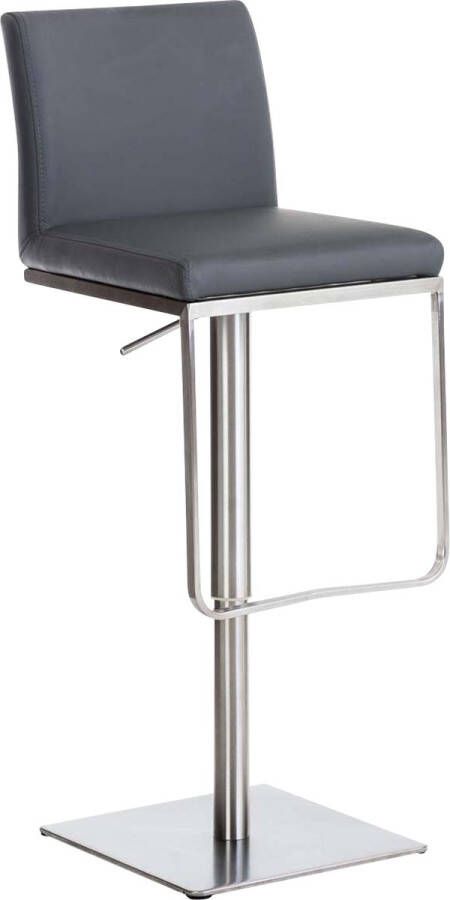 CLP Panama Barkruk Met rugleuning Voetsteun Kunstleer grijs roestvrij staal - Foto 1