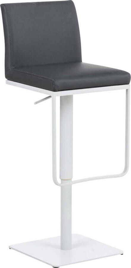 CLP Panama Barkruk Met rugleuning Voetsteun Kunstleer grijs wit