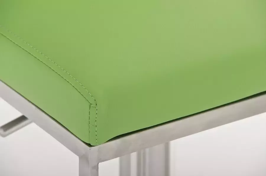 Clp Panama Barkruk Met rugleuning Voetsteun Kunstleer groen roestvrij staal