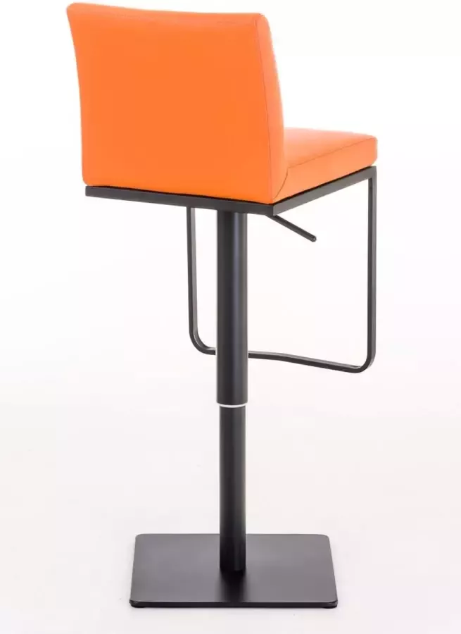 Clp Panama Barkruk Met rugleuning Voetsteun Kunstleer oranje zwart