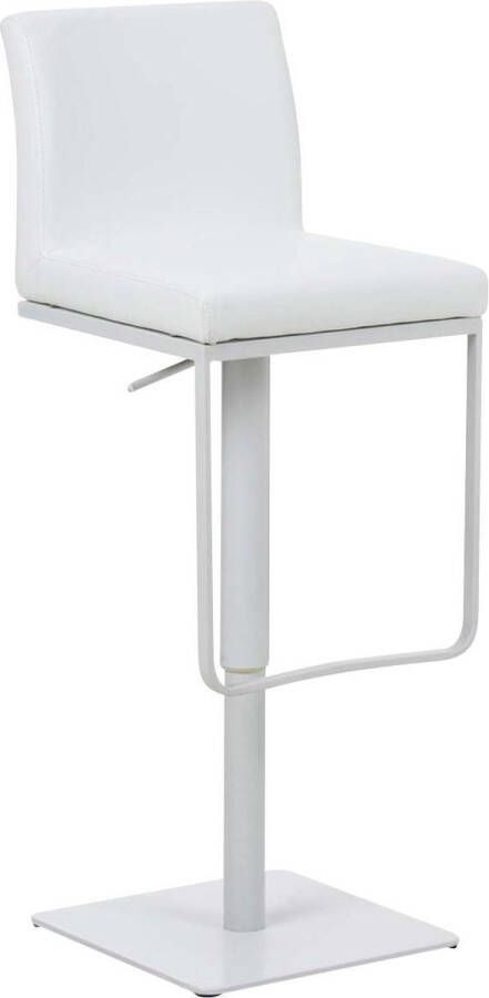 CLP Panama Barkruk Met rugleuning Voetsteun Kunstleer wit