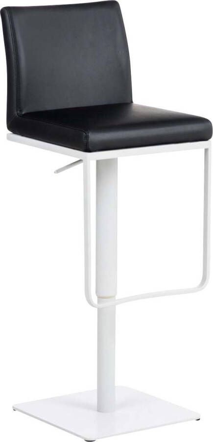 Clp Panama Barkruk Met rugleuning Voetsteun Kunstleer zwart wit