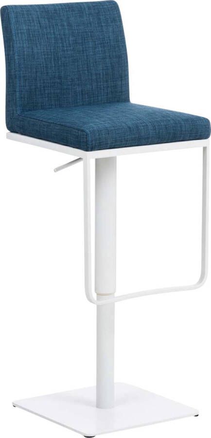 Clp Panama Barkruk Met rugleuning Voetsteun Stof blauw wit