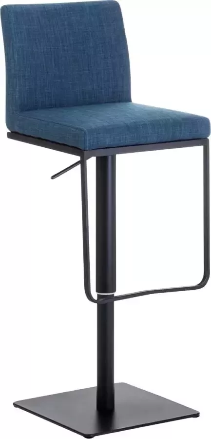 Clp Panama Barkruk Met rugleuning Voetsteun Stof blauw zwart