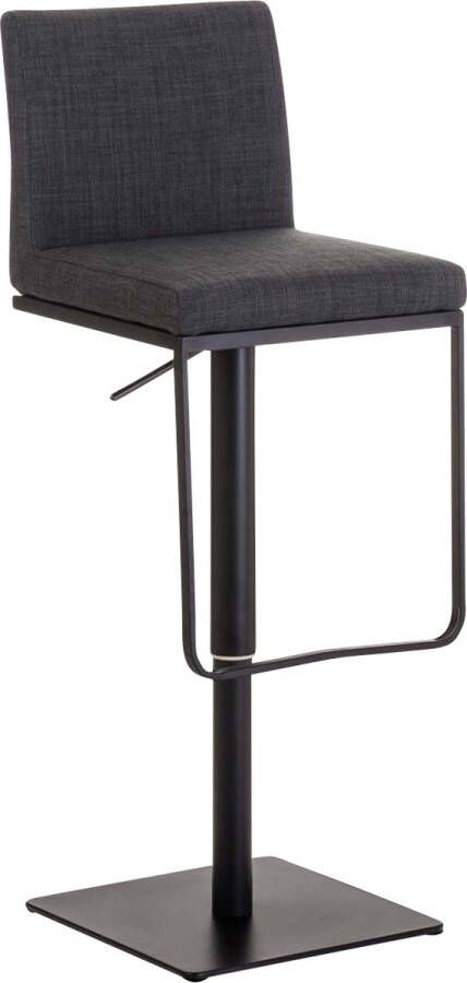 Clp Panama Barkruk Met rugleuning Voetsteun Stof donkergrijs zwart