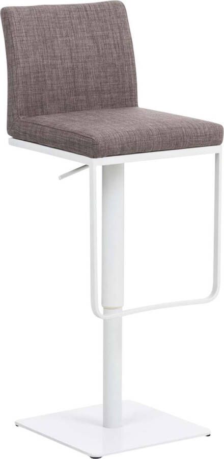 CLP Panama Barkruk Met rugleuning Voetsteun Stof grijs wit