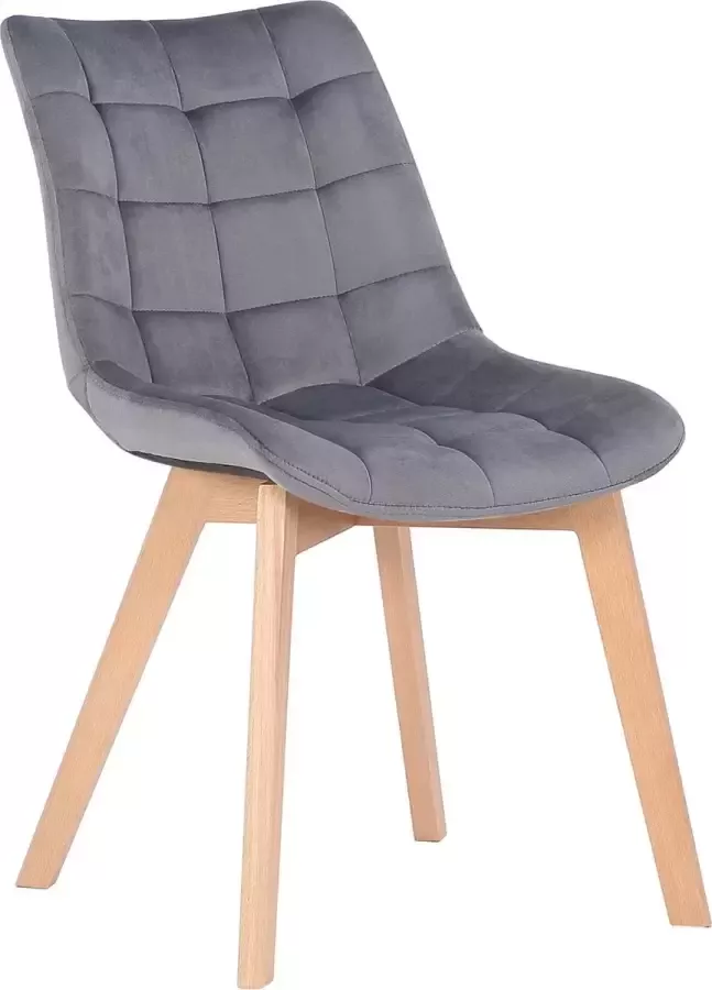 CLP Passaic Eetkamerstoel Fluweel grijs