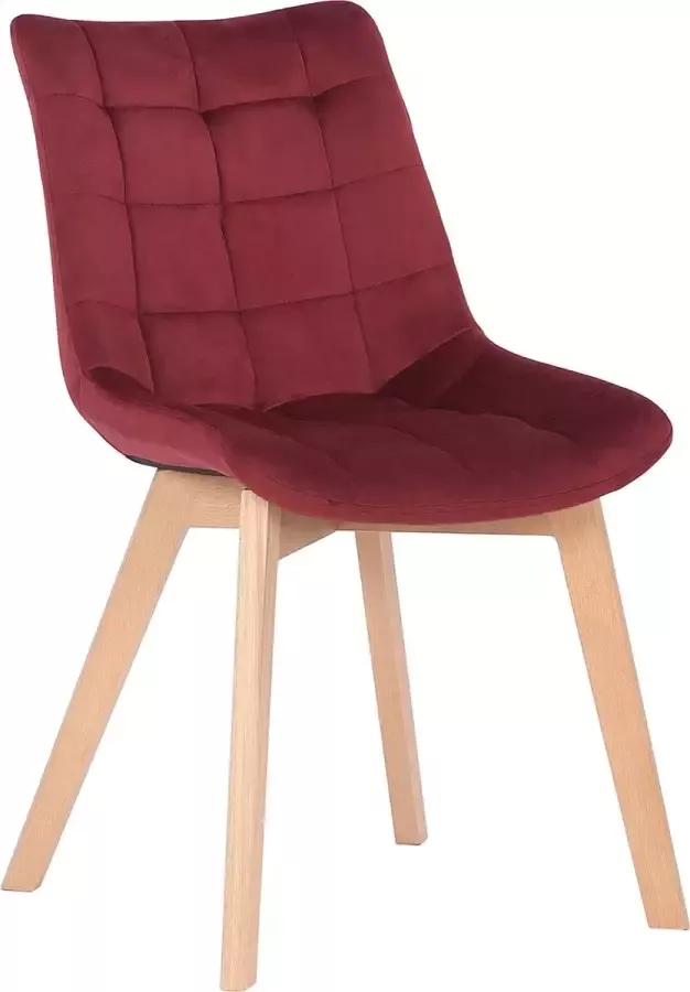 Clp Passaic Set van 2 Eetkamerstoelen Fluweel rood