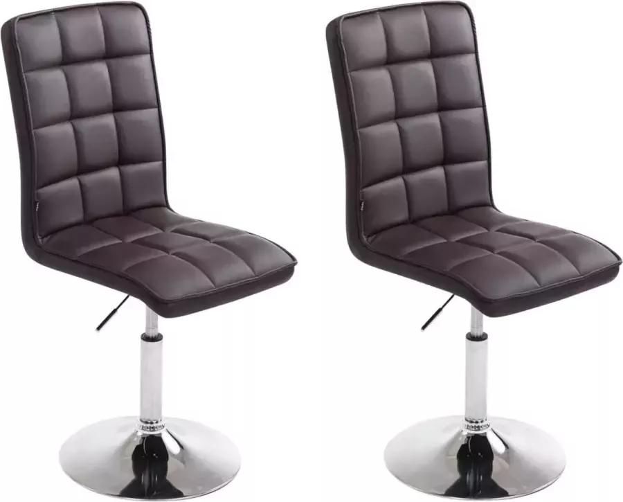 Clp Peking Set van 2 Eetkamerstoelen Kunstleer bruin