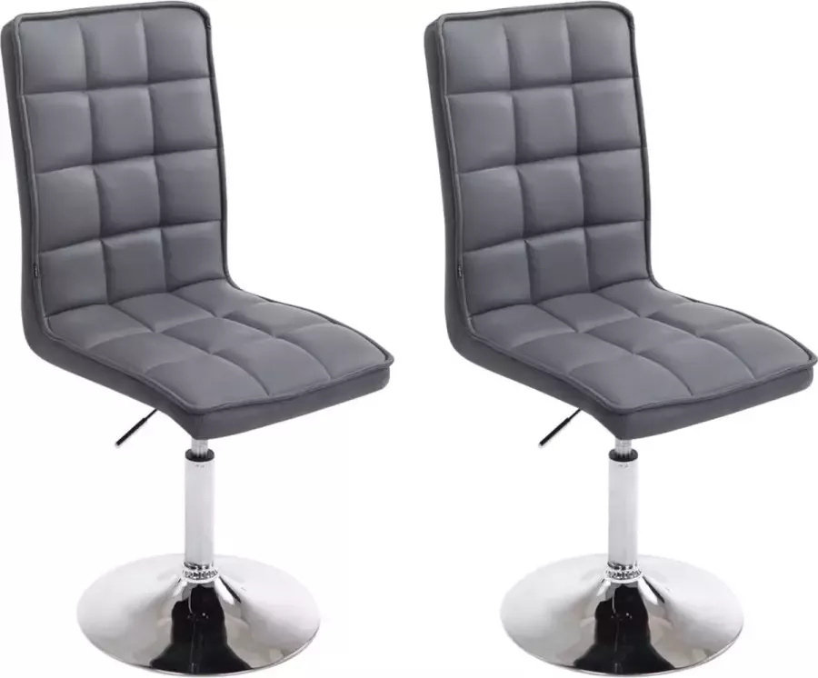 Clp Peking Set van 2 Eetkamerstoelen Kunstleer grijs