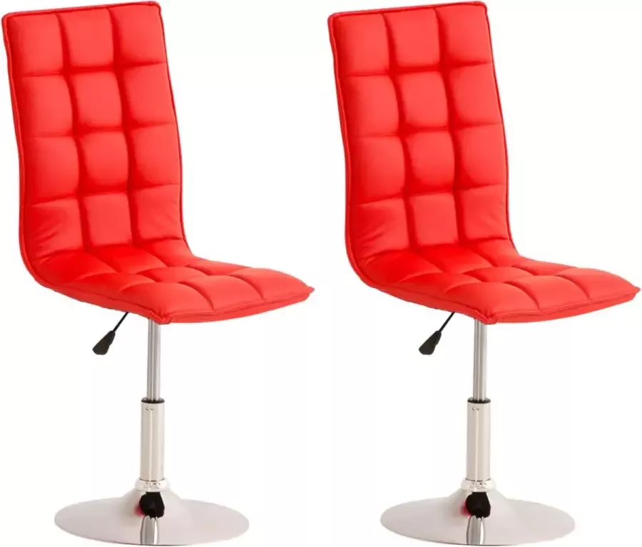 Clp Peking Set van 2 Eetkamerstoelen Kunstleer rood