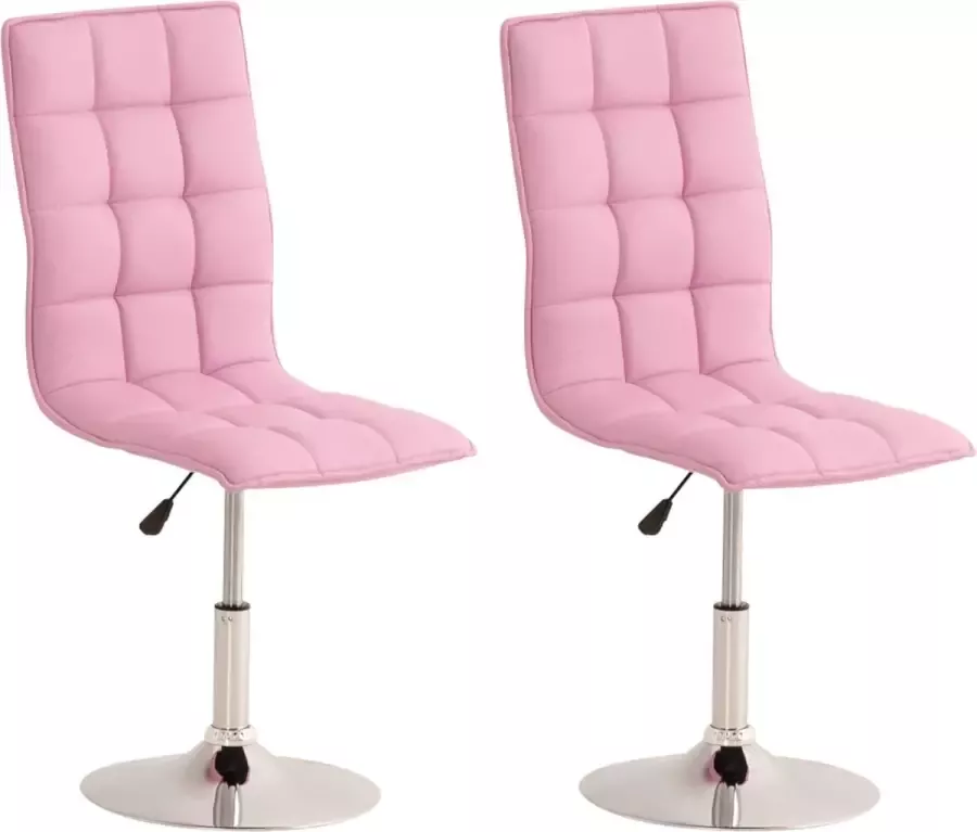 CLP Peking Set van 2 Eetkamerstoelen Kunstleer roze