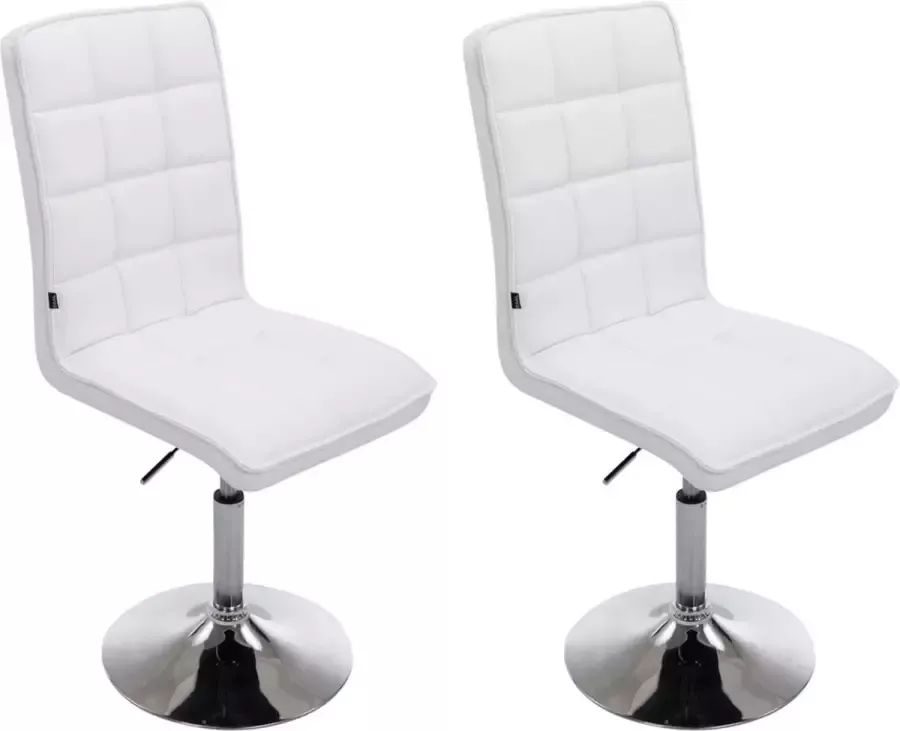 Clp Peking Set van 2 Eetkamerstoelen Kunstleer wit