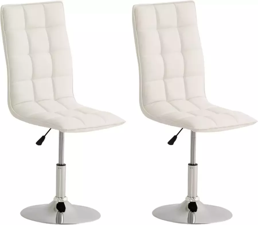 Clp Peking Set van 2 Eetkamerstoelen Kunstleer wit