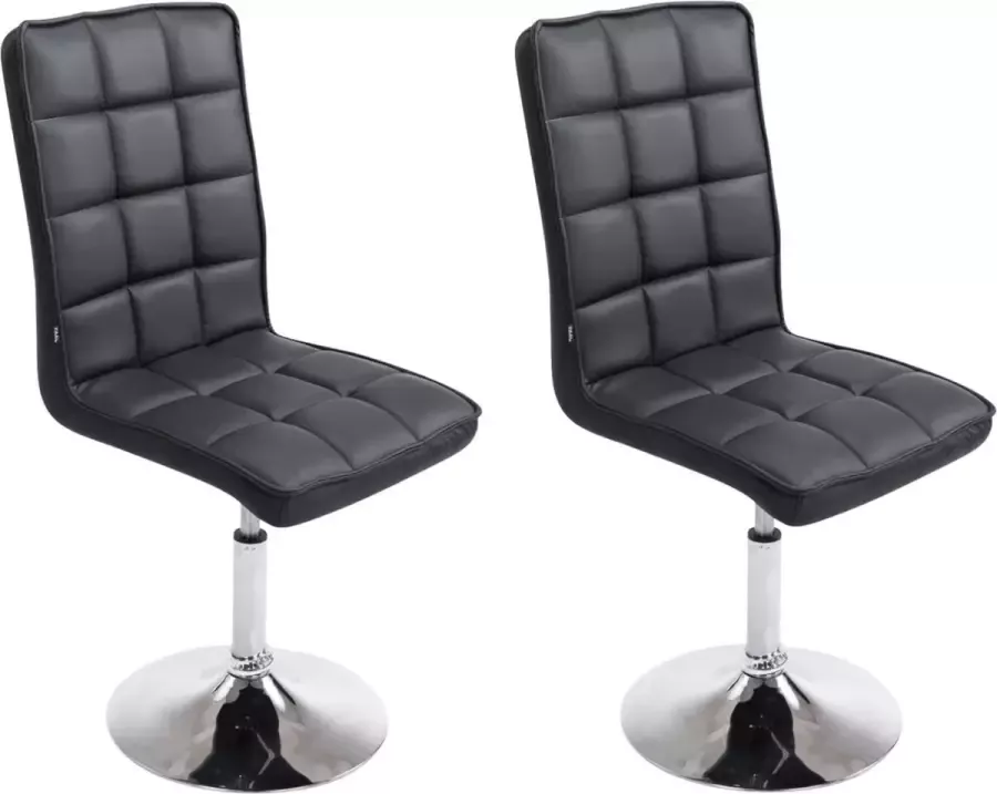 Clp Peking Set van 2 Eetkamerstoelen Kunstleer zwart