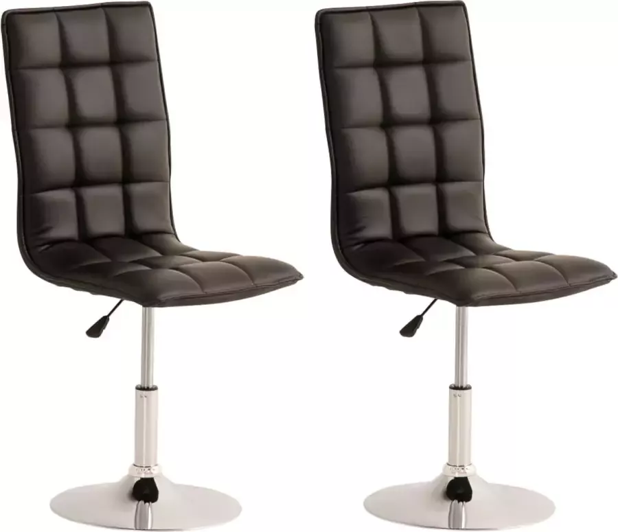 Clp Peking Set van 2 Eetkamerstoelen Kunstleer zwart