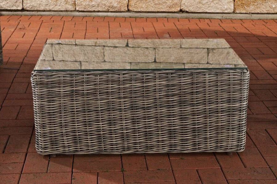 Clp Polyrattan salontafel Bergen 5mm grijs gevlekt