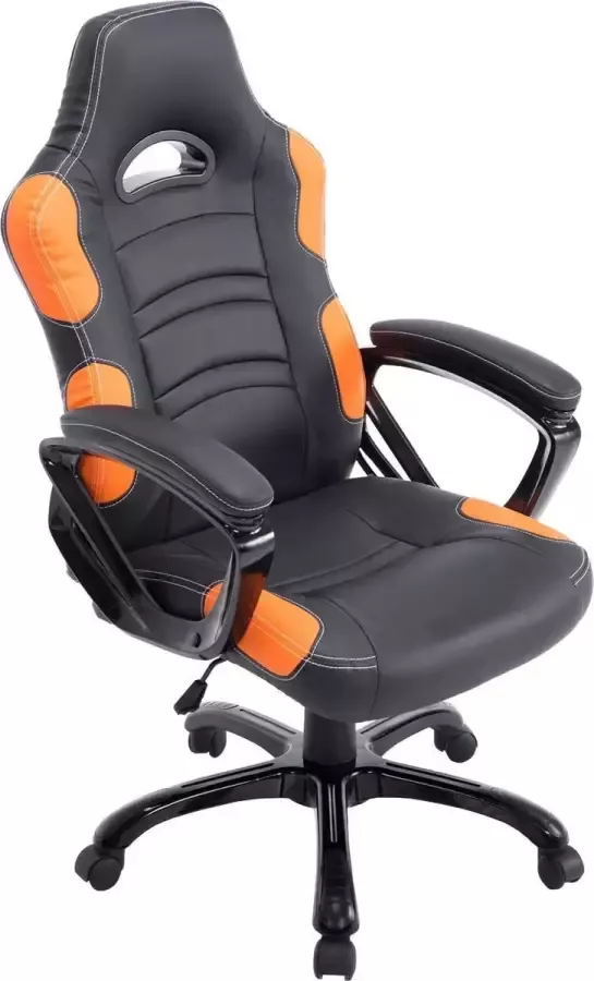 Clp Ricardo XL Bureaustoel Kunstleer zwart oranje