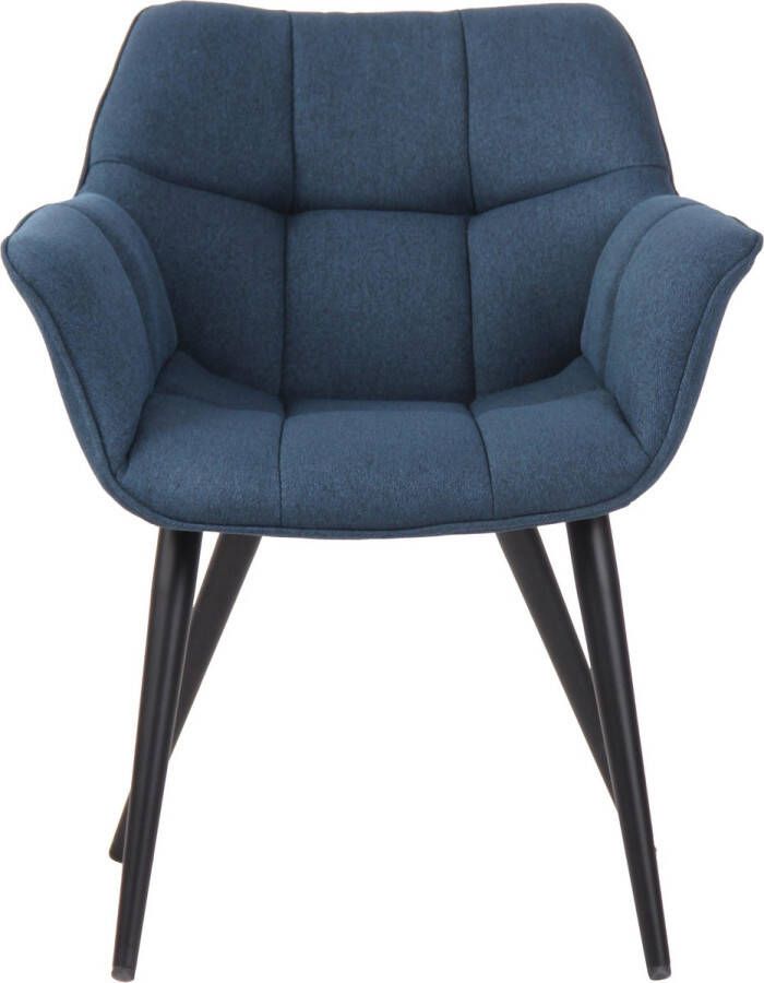 CLP Roseville Eetkamerstoel Met armleuningen Klassiek blauw Stof - Foto 2
